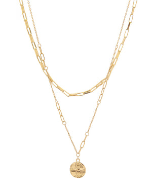 Διπλή αλυσίδα λαιμού HS4607-10 - Χρυσό