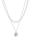 Διπλή αλυσίδα λαιμού HS4607-14 - Ασημί