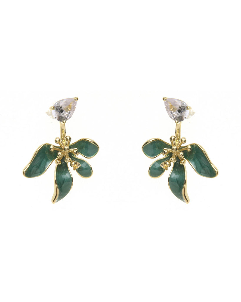 Καρφωτό σκουλαρίκι XY-3515-20 - Πράσινο