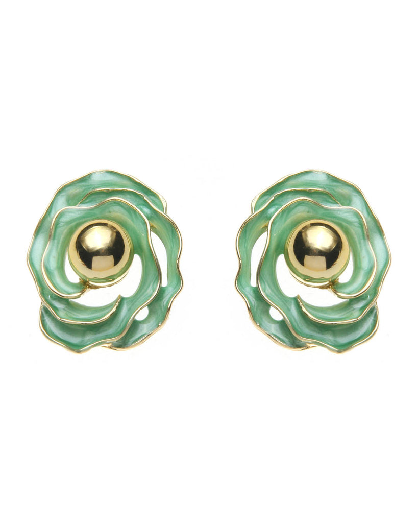 Καρφωτό σκουλαρίκι XY-3520-20 - Πράσινο