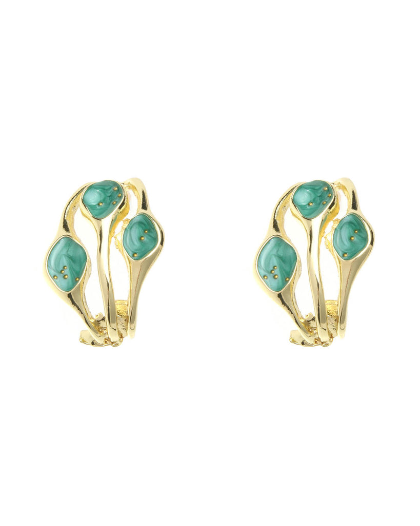 Κρεμαστό σκουλαρίκι XY-3517-20 - Πράσινο