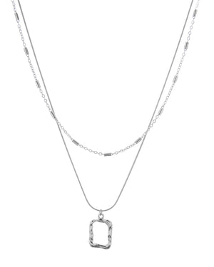 Διπλή αλυσίδα λαιμού  JC627 - Ασημί
