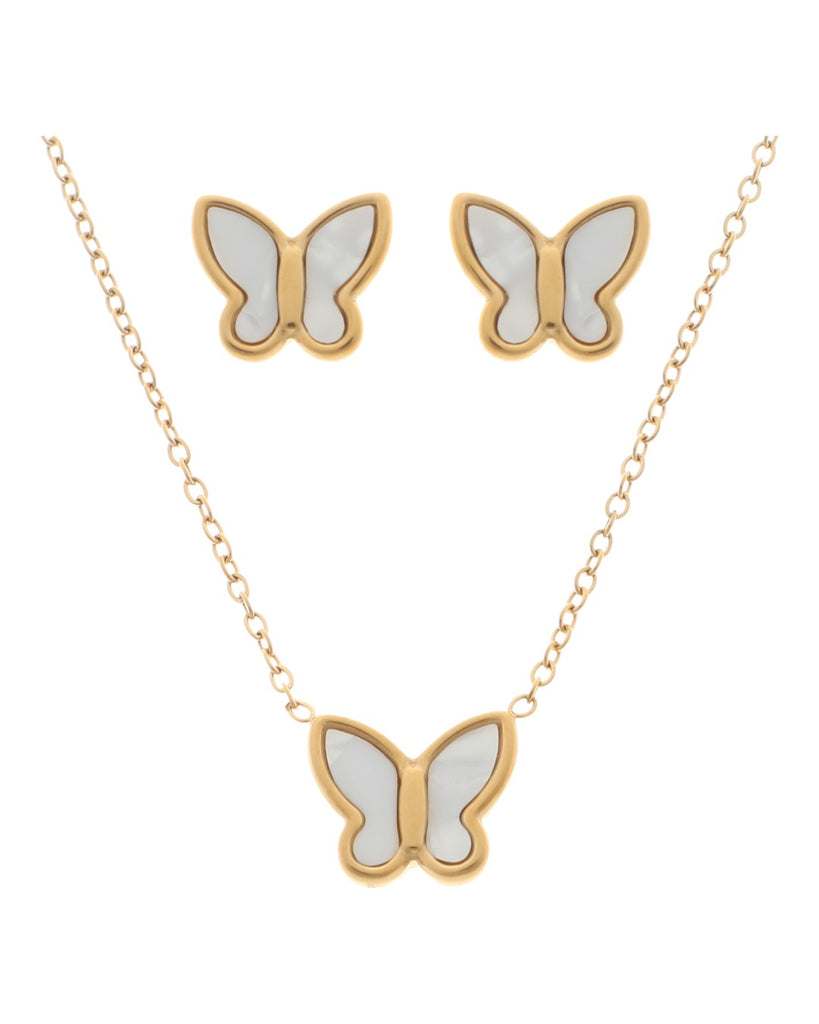 Κρεμαστό σετ λαιμού με σκουλαρίκια JY-8714-11 - Χρυσό