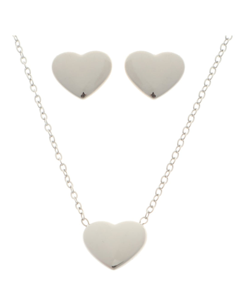 Κρεμαστό σετ λαιμού με σκουλαρίκια JY-8716-11 - Ασημί