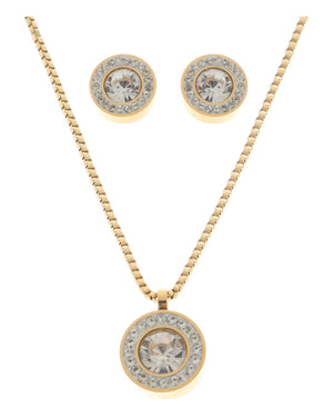 Κρεμαστό σετ λαιμού με σκουλαρίκια JY-8721-11 - Χρυσό