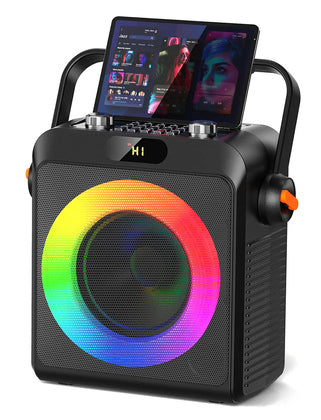 JYX φορητό ηχείο T19-T με 2x μικρόφωνα, 18W, 3000mah, LED, μαύρο