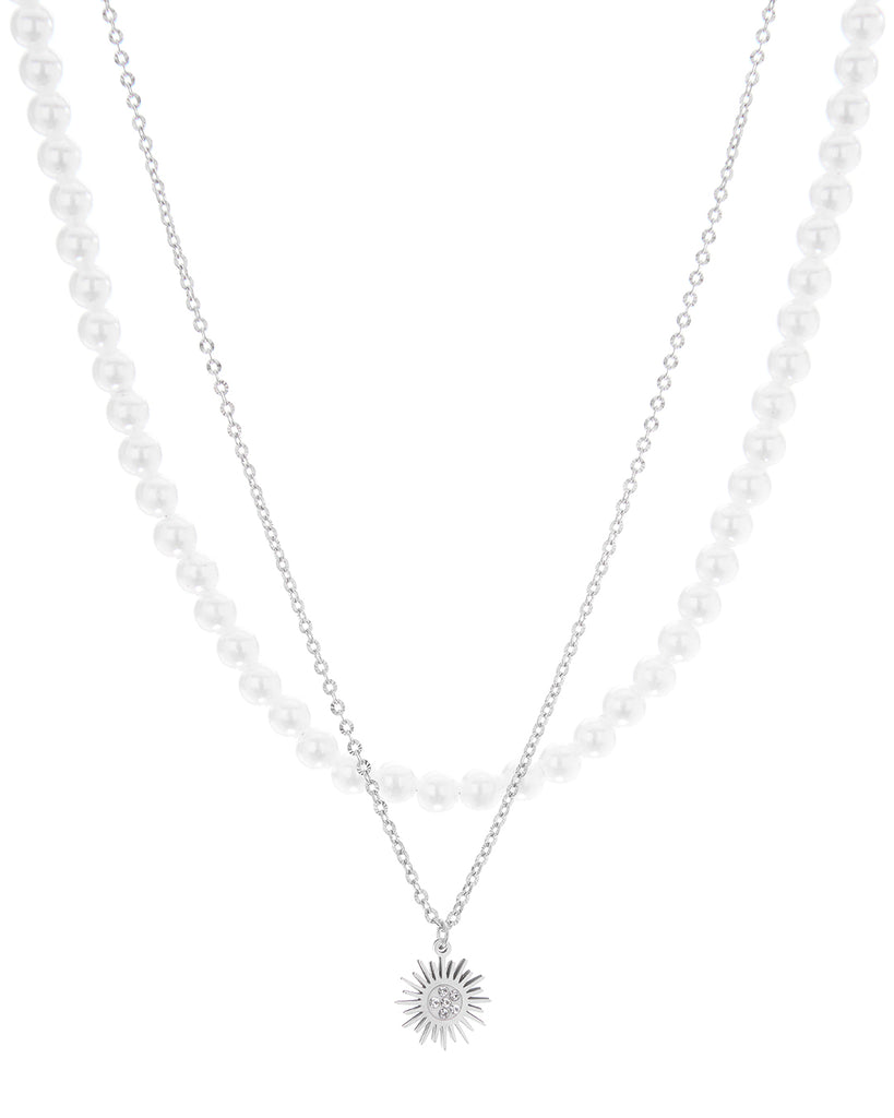 Διπλή αλυσίδα λαιμού  MN43-26 - Ασημί