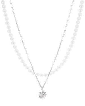 Διπλή αλυσίδα λαιμού  MN43-26 - Ασημί