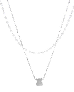 Διπλή αλυσίδα λαιμού  MN43-43 - Ασημί