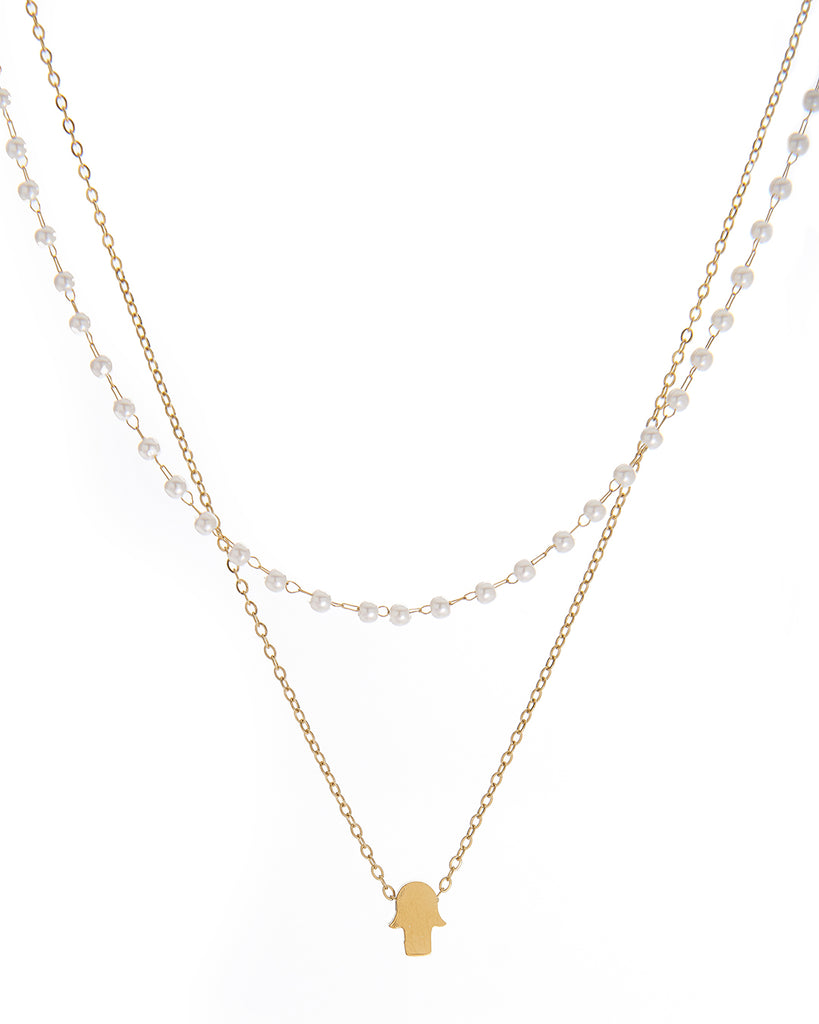 Διπλή αλυσίδα λαιμού  MN43-46 - Χρυσό