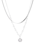 Διπλή αλυσίδα λαιμού MN43-50 - Ασημί