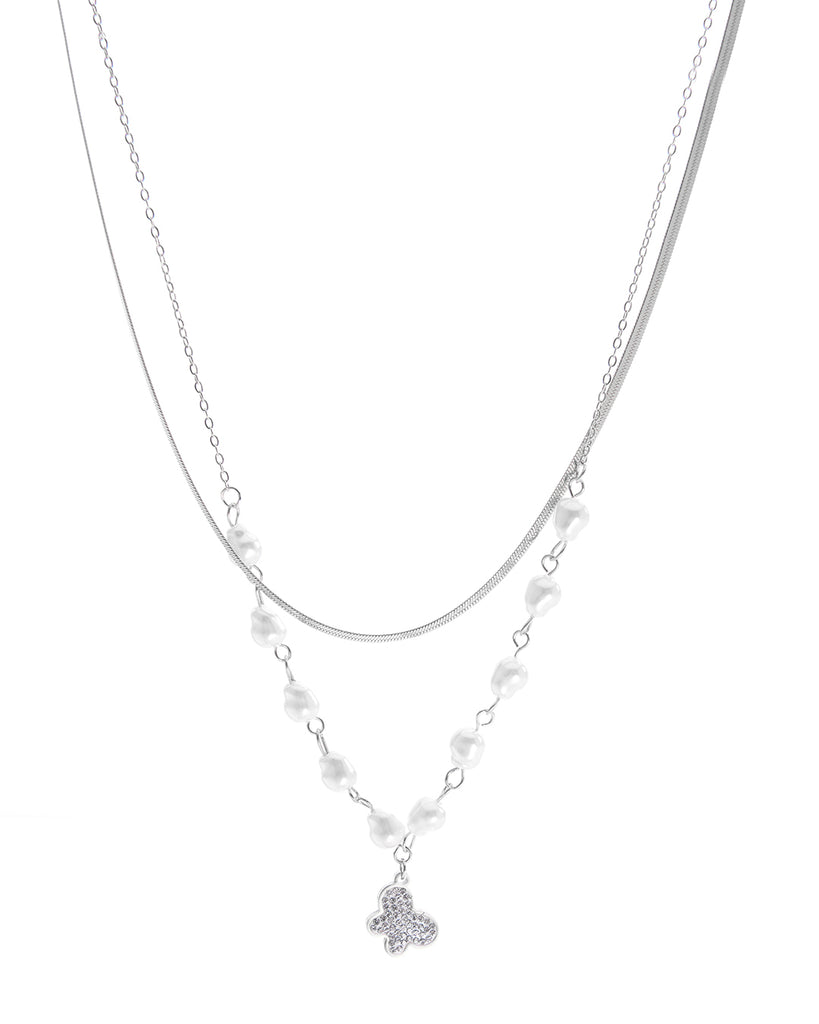 Διπλή αλυσίδα λαιμού MN43-58-2 - Ασημί