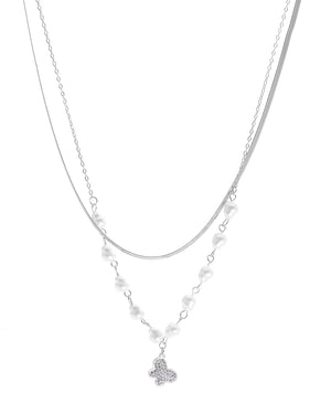 Διπλή αλυσίδα λαιμού MN43-58-2 - Ασημί