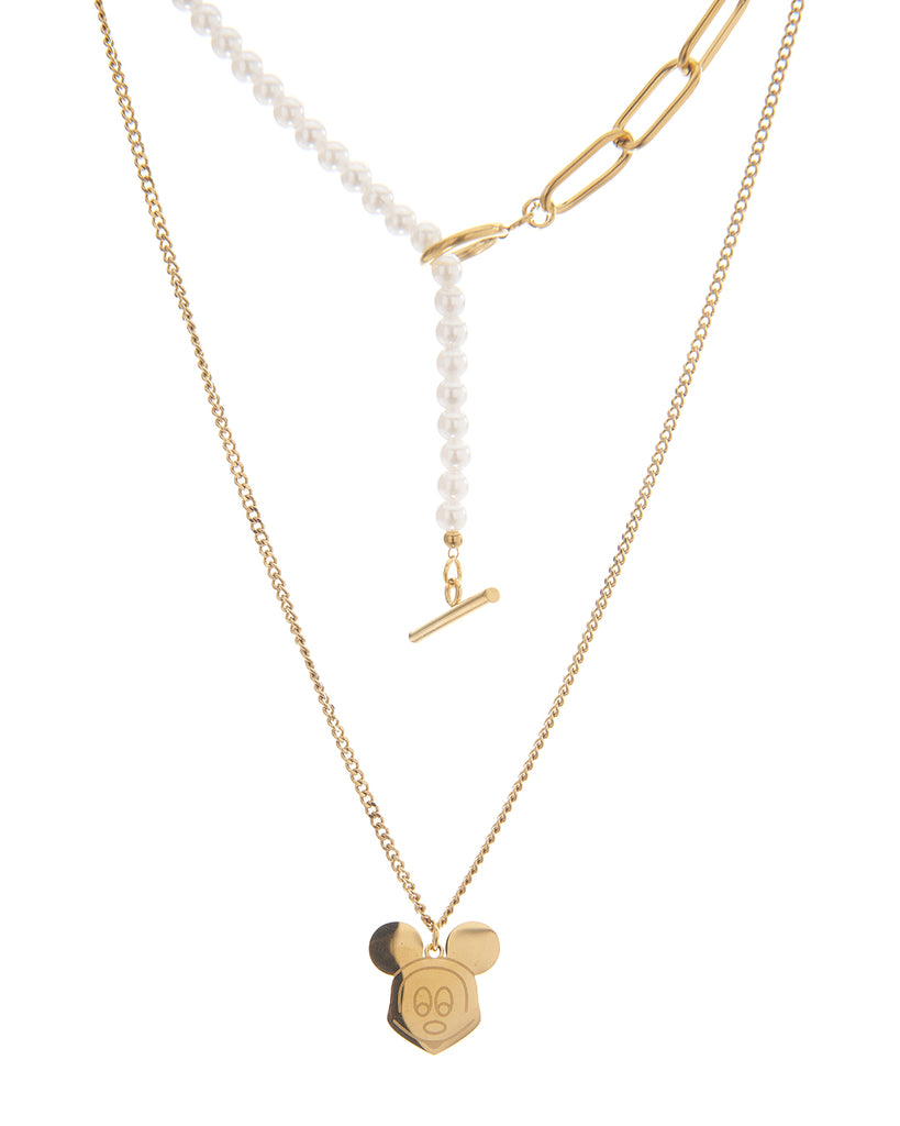 Διπλή αλυσίδα λαιμού Μίκυ MN4324-64 - Χρυσό