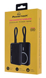 POWERTECH power bank PT-1376 με καλώδιο, 10000mah, magnetic wireless, 20W, μαύρο