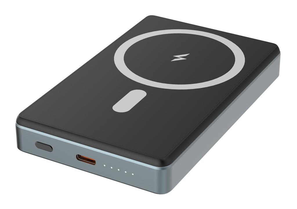 POWERTECH power bank PT-1377, 10000mah, magnetic wireless, 20W, γκρι