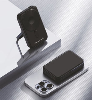 POWERTECH power bank με οθόνη PT-1416, 10000mah, magnetic wireless, 22.5W, μαύρο