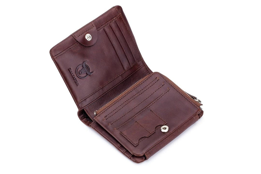 Δερμάτινο πορτοφόλι Bull Captain QB-02 καφέ