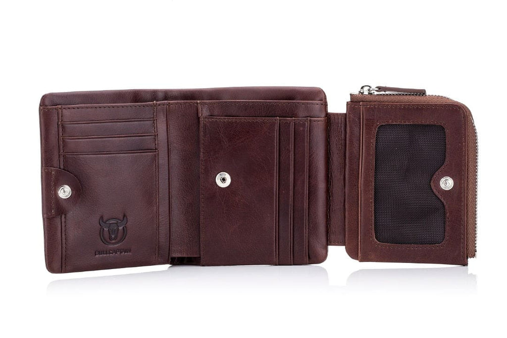 Δερμάτινο πορτοφόλι Bull Captain QB-02 καφέ