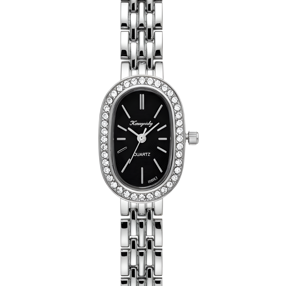 Vintage Γυναικείο Ρολόι Dama Silver Black με Ασημί Μεταλλικό Μπρασελέ