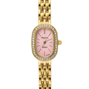 Vintage Γυναικείο Ρολόι Dama Gold Pink με Χρυσό Μεταλλικό Μπρασελέ