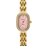 Vintage Γυναικείο Ρολόι Dama Gold Pink με Χρυσό Μεταλλικό Μπρασελέ