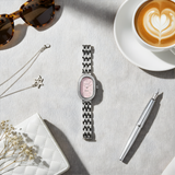 Vintage Γυναικείο Ρολόι Dama Silver Pink με Ασημί Μεταλλικό Μπρασελέ