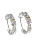 Κρίκος με πέτρες XM-8801-16 - Ασημί