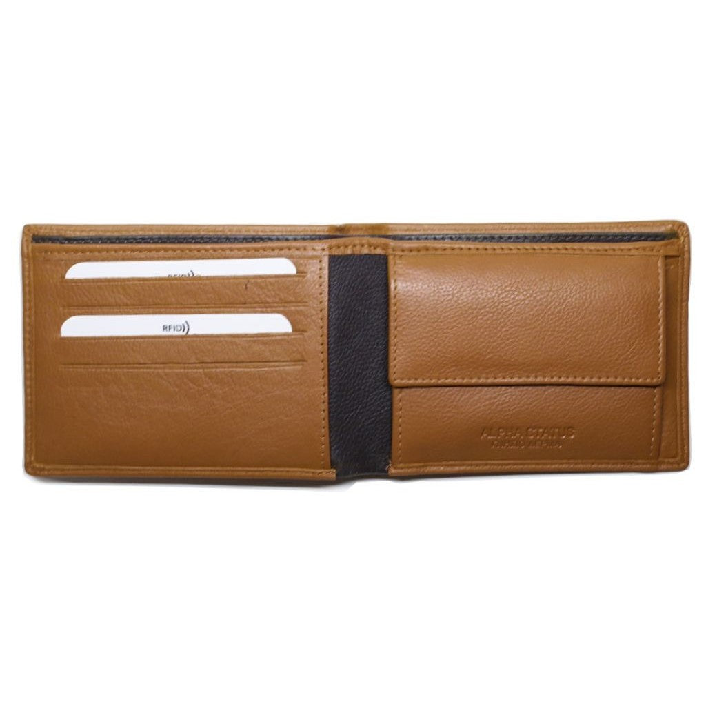 Δερμάτινο Πορτοφόλι ALPHA STATUS 10103-0 RFID TAN