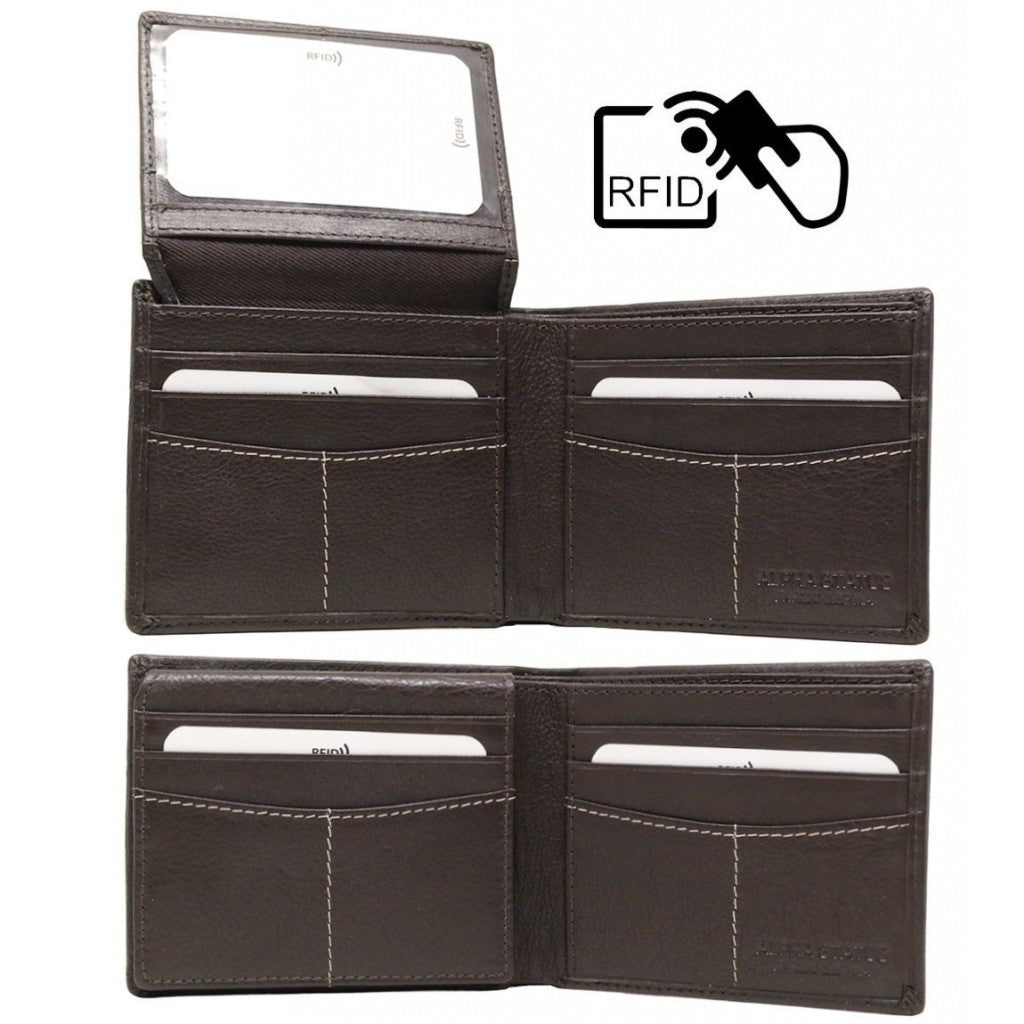 Δερμάτινο Πορτοφόλι ALPHA STATUS 10109-0 RFID COCCOA BROWN