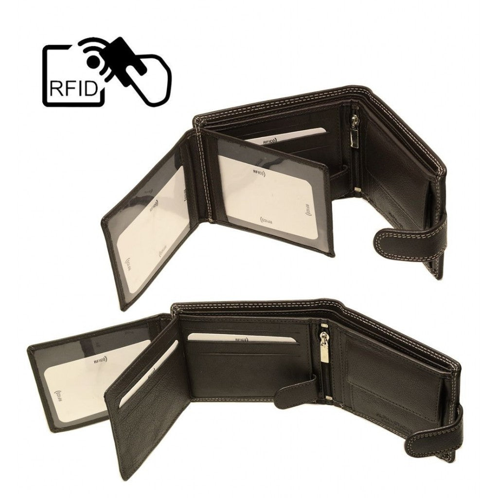 Δερμάτινο Πορτοφόλι ALPHA STATUS 10111-0 RFID COCCOA BROWN