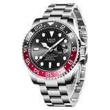 Ρολόι με Μεταλλικό Μπρασελέ LIGE 10045 Silver Red