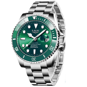 Ρολόι με Μεταλλικό Μπρασελέ LIGE 10045 Silver Green