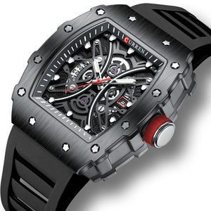 Curren 8438 Black Ρολόι με Μαύρο Καντράν και Μαύρο Λουράκι