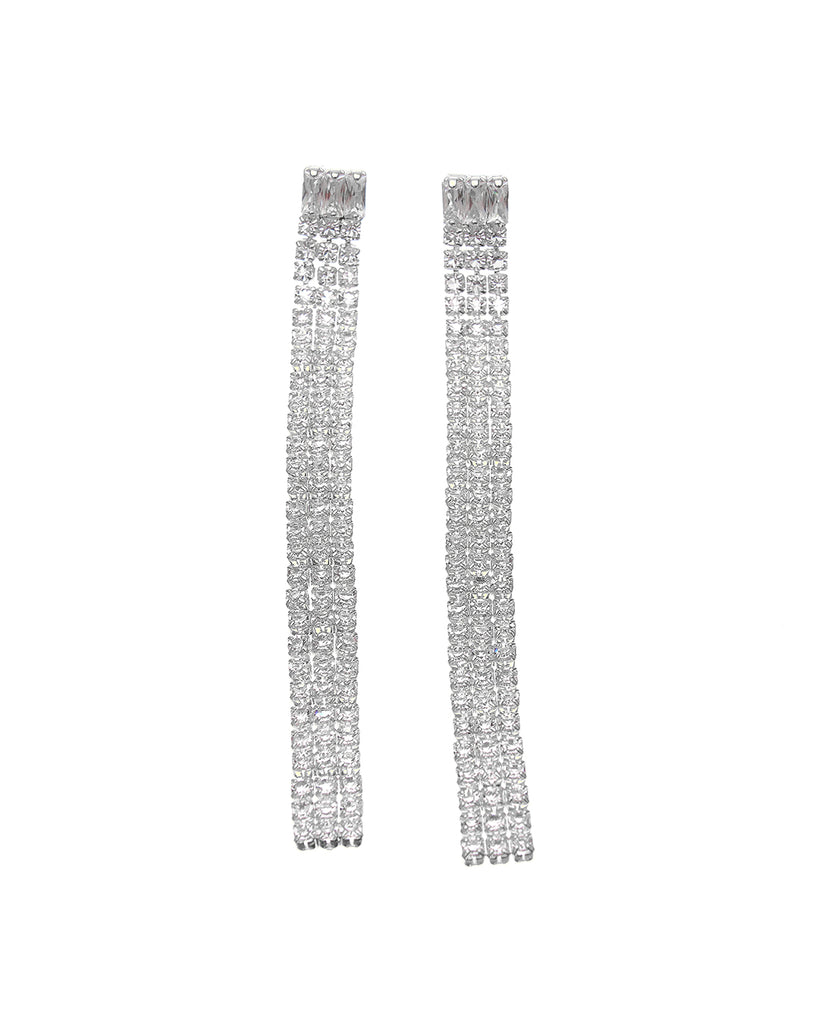 Κρεμαστά σκουλαρίκια με πέτρες lyod 7-1-1 - Ασημί