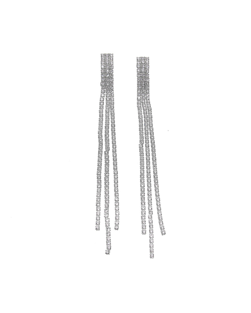 Κρεμαστά σκουλαρίκια με πέτρες lyod 2-2-3 - Ασημί