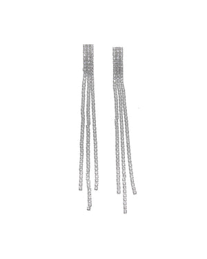 Κρεμαστά σκουλαρίκια με πέτρες lyod 2-2-3 - Ασημί