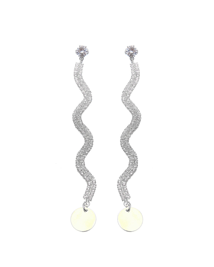 Κρεμαστά σκουλαρίκια με πέτρες lyod 2-3-1 - Ασημί