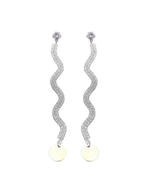 Κρεμαστά σκουλαρίκια με πέτρες lyod 2-3-1 - Ασημί