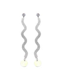 Κρεμαστά σκουλαρίκια με πέτρες lyod 2-3-1 - Ασημί