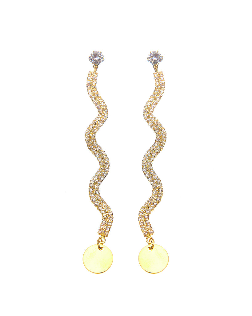 Κρεμαστά σκουλαρίκια με πέτρες lyod 2-3-1 - Χρυσό