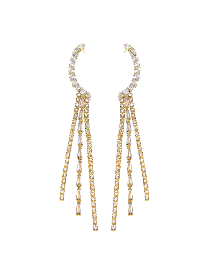 Κρεμαστά σκουλαρίκια με πέτρες lyod 3-1-1 - Χρυσό