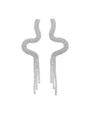 Κρεμαστά σκουλαρίκια με πέτρες lyod 3-2-2 - Ασημί