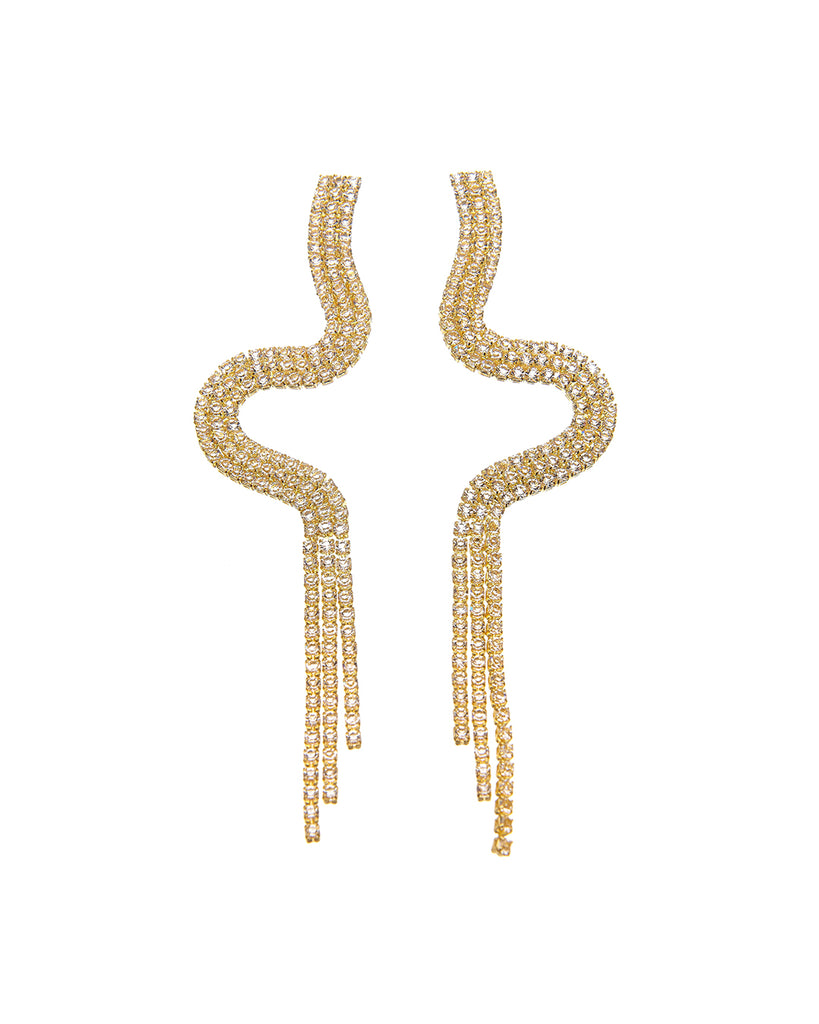 Κρεμαστά σκουλαρίκια με πέτρες lyod 3-2-2 - Χρυσό