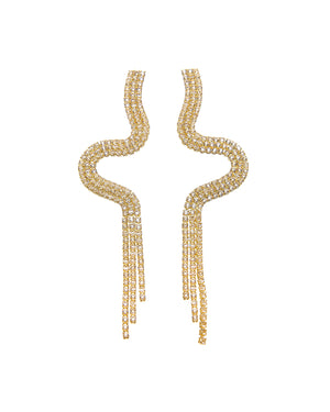 Κρεμαστά σκουλαρίκια με πέτρες lyod 3-2-2 - Χρυσό