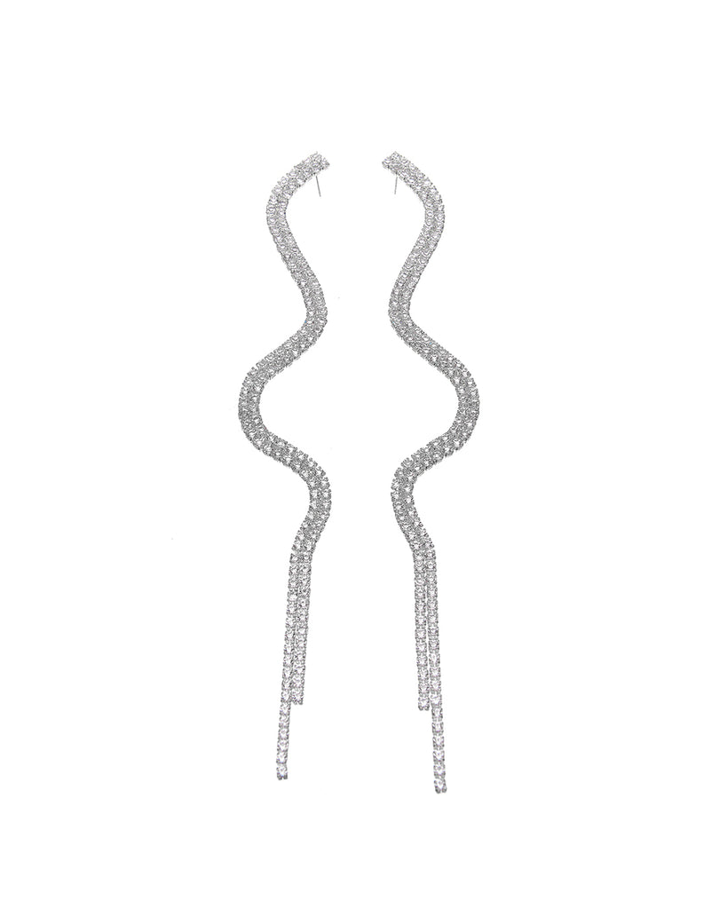 Κρεμαστά σκουλαρίκια με πέτρες lyod  3-4-2 - Ασημί