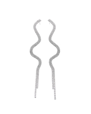 Κρεμαστά σκουλαρίκια με πέτρες lyod  3-4-2 - Ασημί