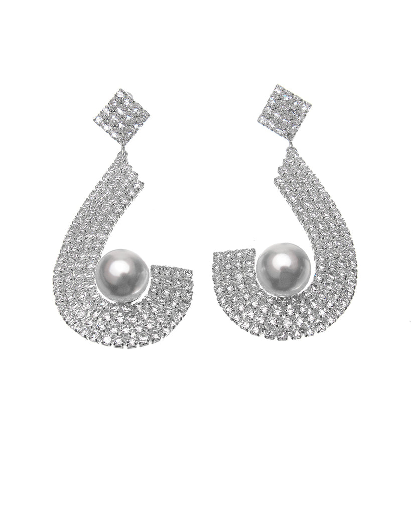 Κρεμαστά σκουλαρίκια με πέτρες lyod 3-5 - Ασημί