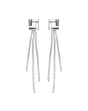 Κρεμαστά σκουλαρίκια με πέτρες lyod 3-5-3 - Ασημί