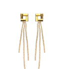 Κρεμαστά σκουλαρίκια με πέτρες lyod 3-5-3 - Χρυσό